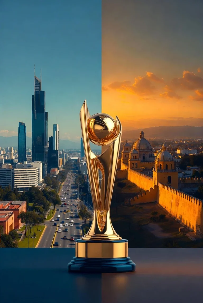 Vista combinada de Bogotá y Cartagena con estilo profesional, representando los premios World Travel Awards 2025